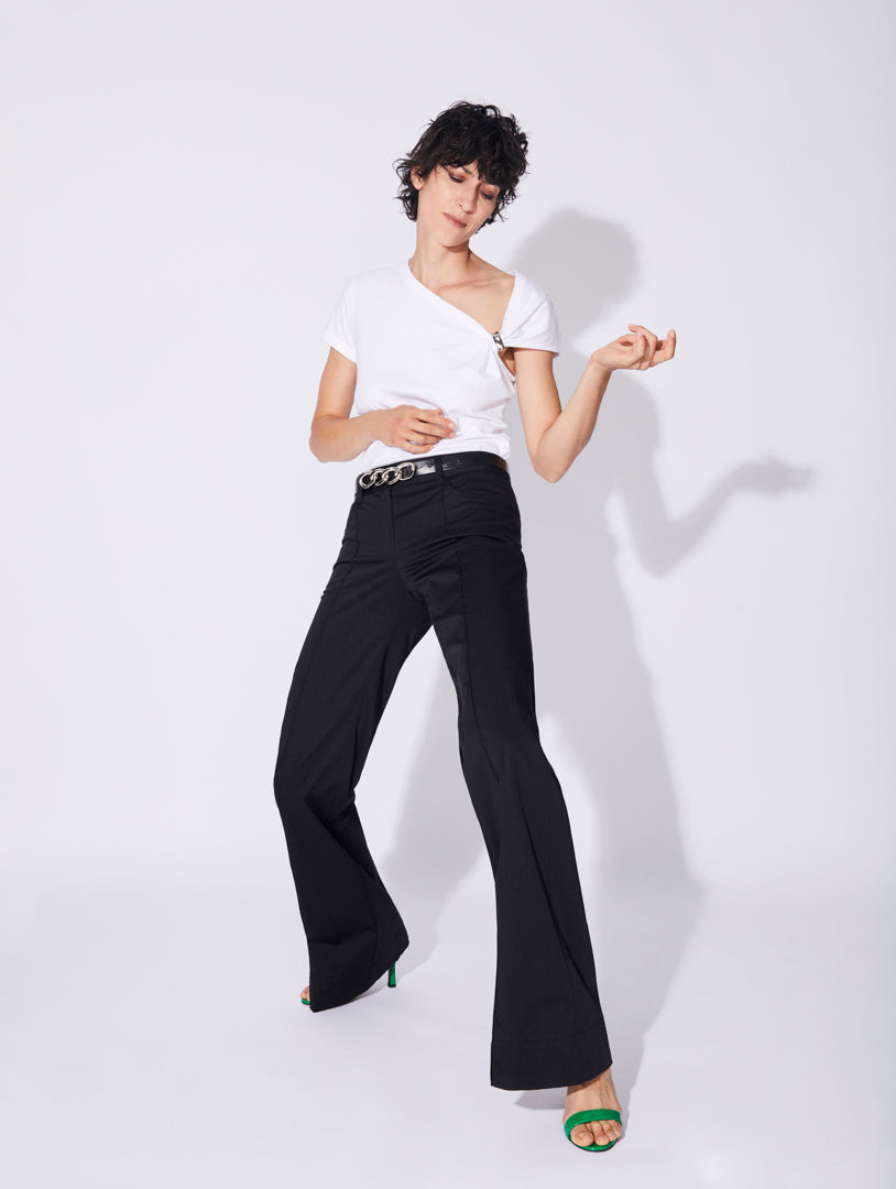 Pantalon flare noir fashion