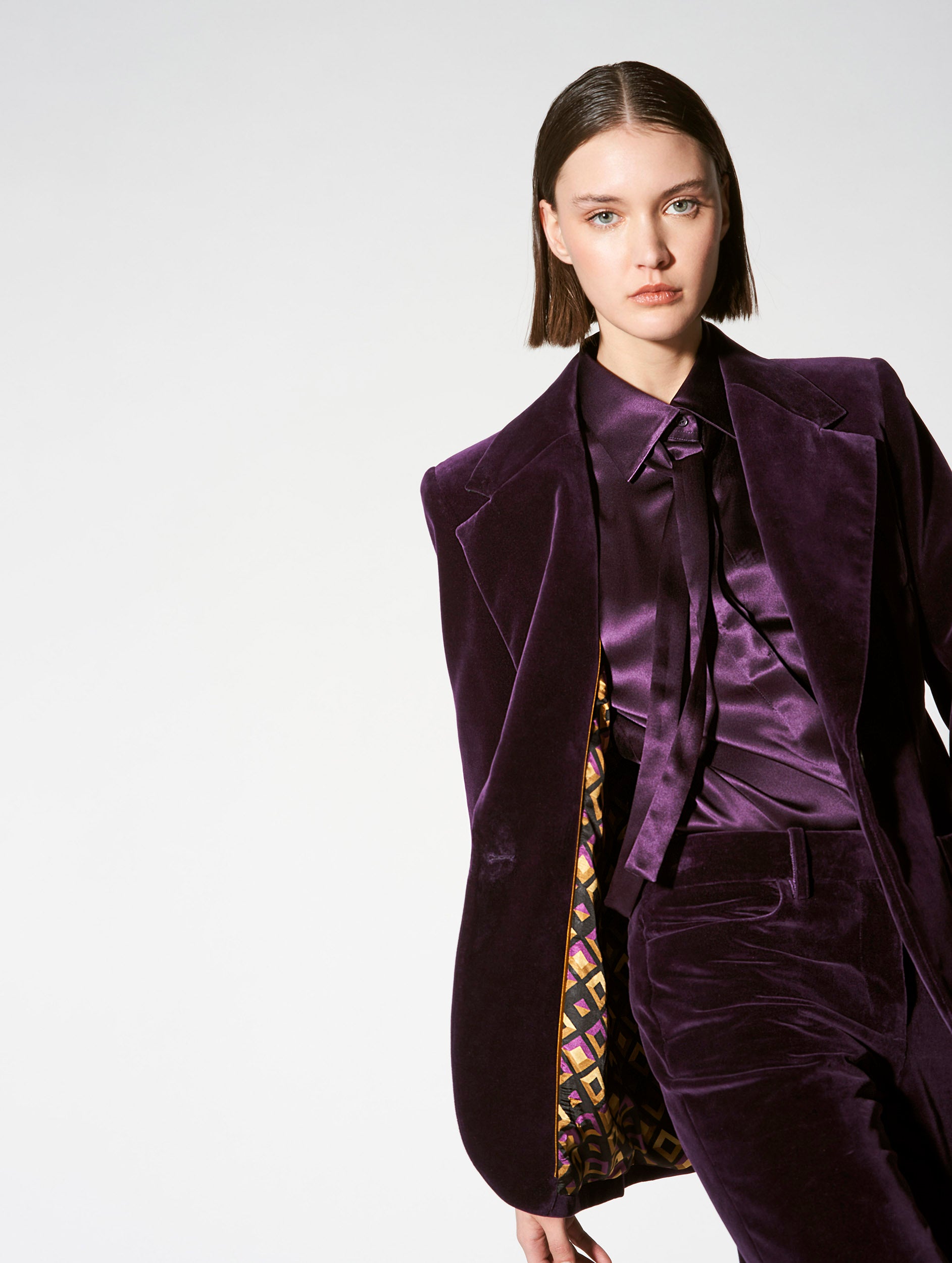 Purple Velvet Velvet Jacket Woman Wine Dual Tone Luxurious Velvet