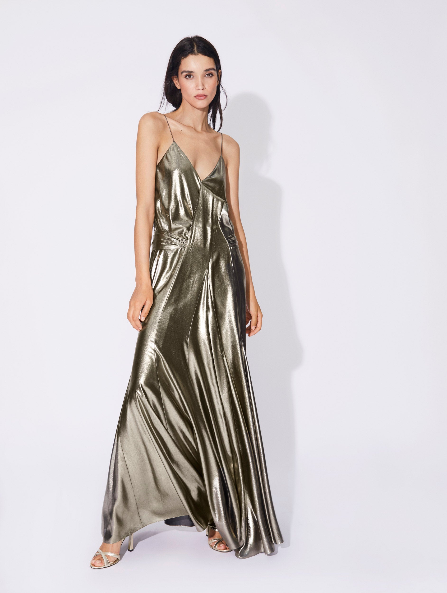 gold lame dress SOLD Vintage Glam Lam Hotbox Vintage 60% silk Vintage Lame Dress - The