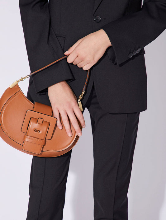 Sac "Kiss Me" en cuir caramel