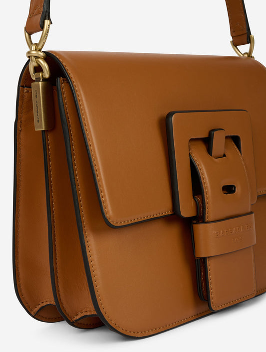 Sac "Touch Me" en cuir caramel