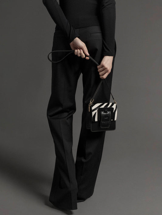 Sac "Love Me" en cuir façon poulain imprimé zèbre
