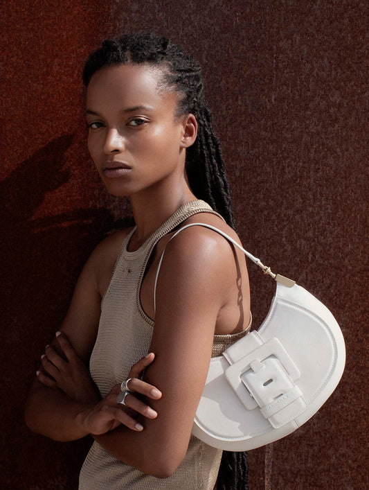 Sac "Kiss Me" en cuir ivoire