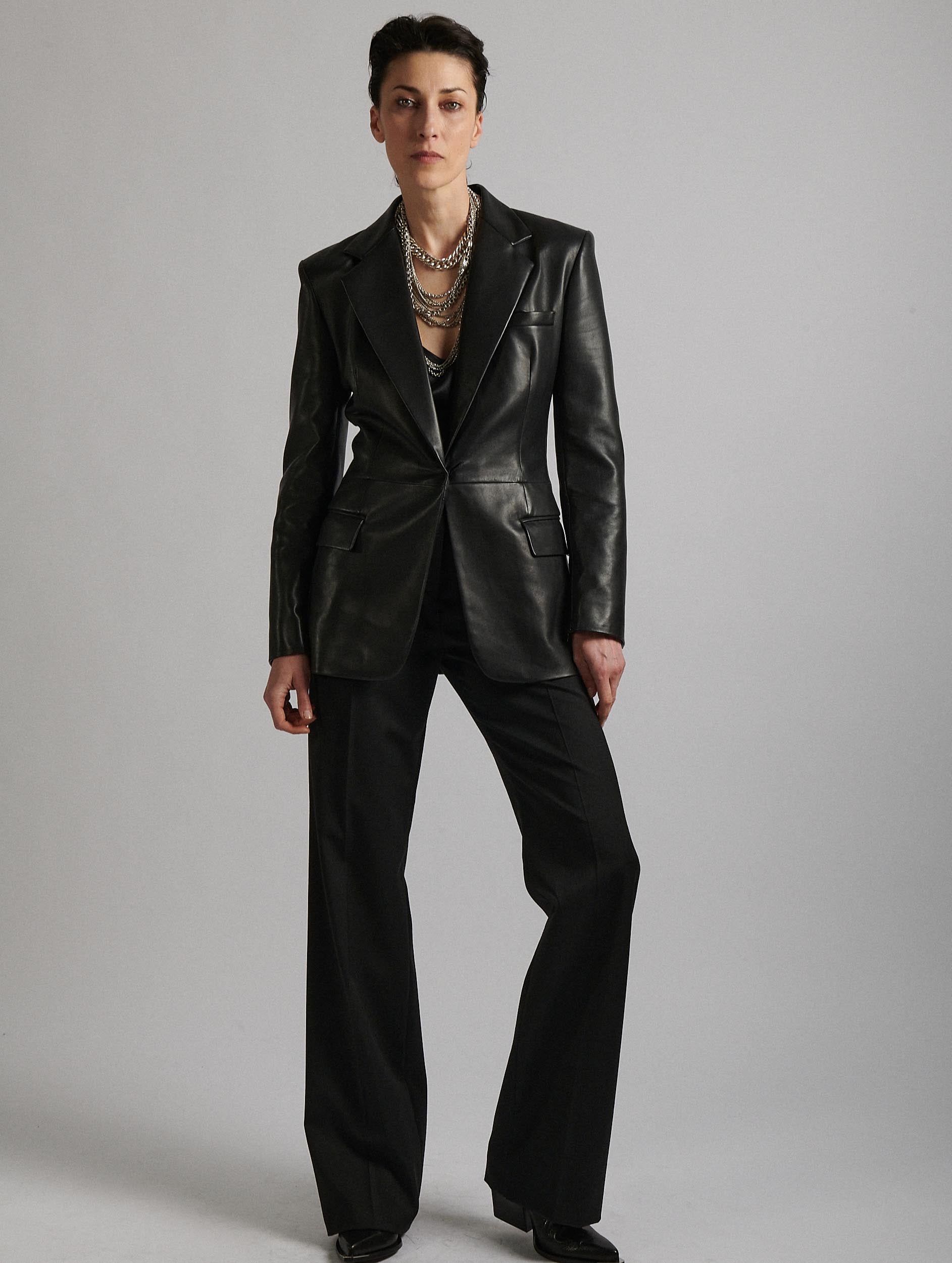 Women Ready-to-wear Black leather suit jacket Barbara Bui