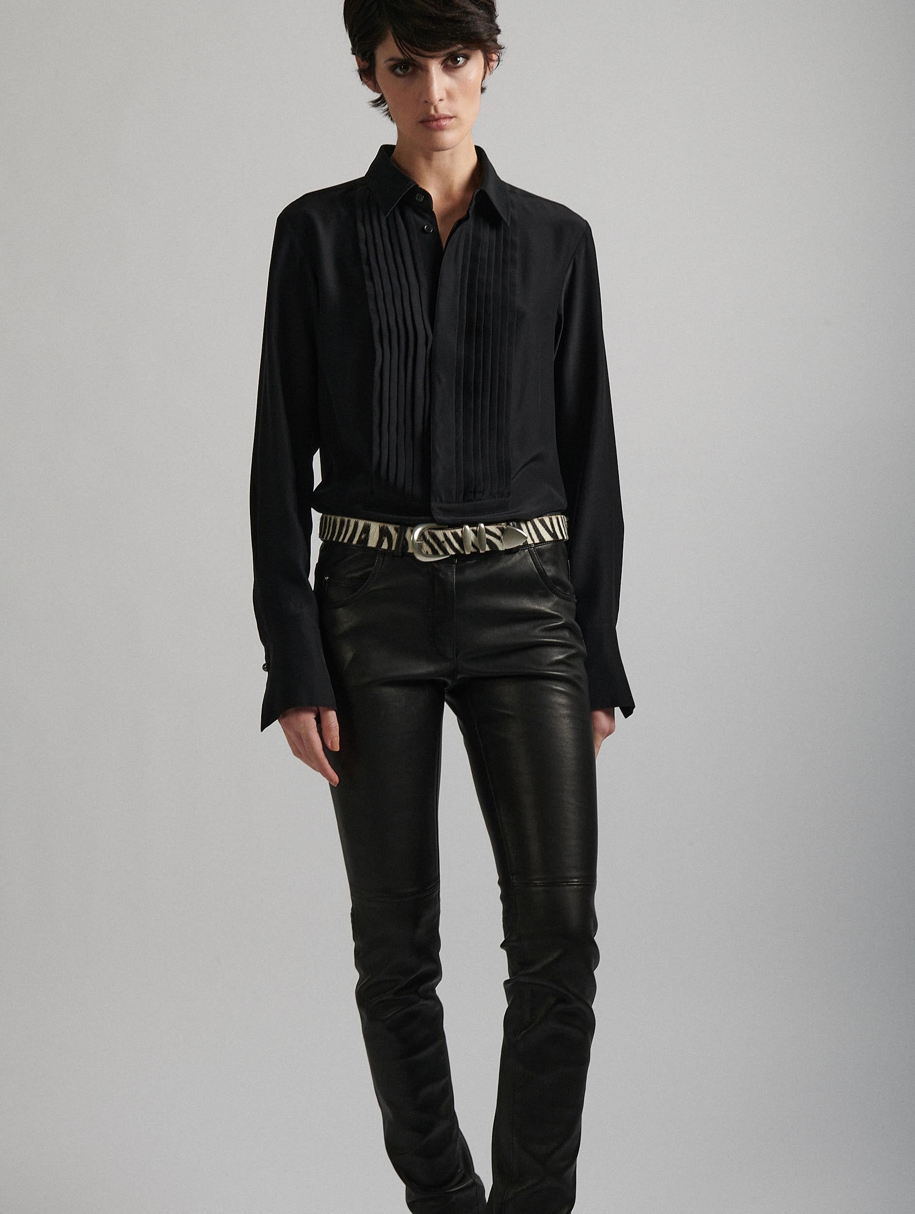 Chemise Soie Noire Femme Chemise Soie Noir Prêt-à-Porter Femme