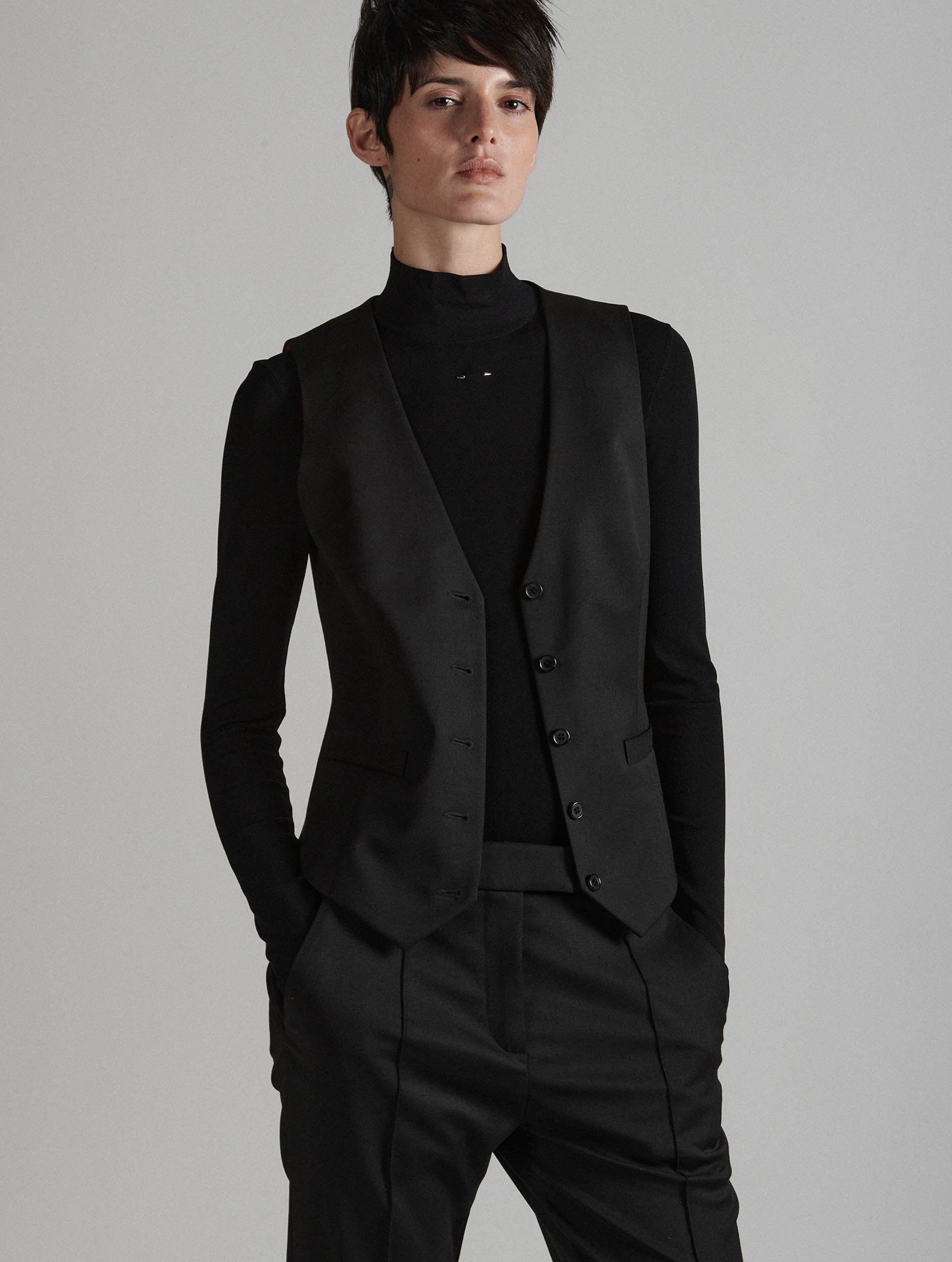 black dress vest women Women's Dress Vest In Classic Black