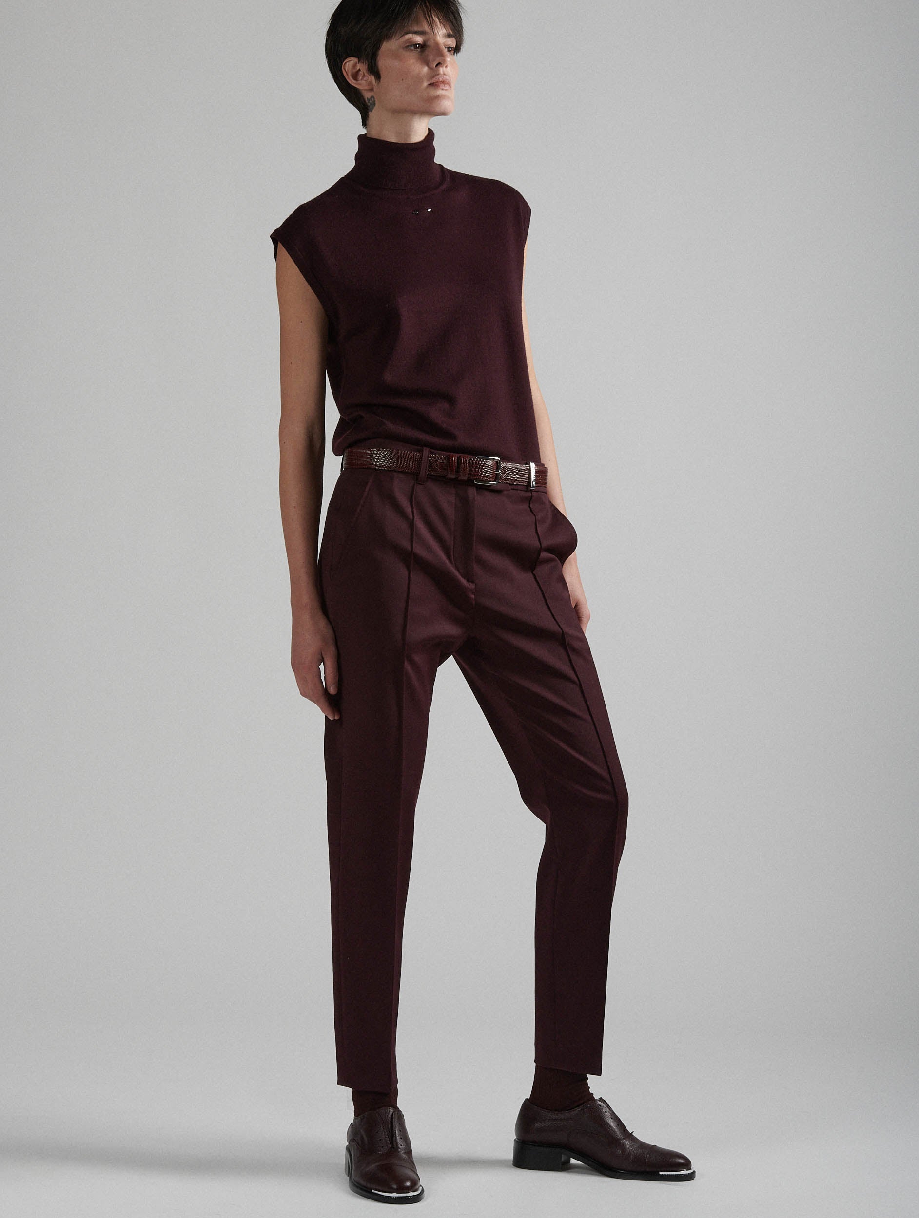 Pantalon shops bordeaux femme