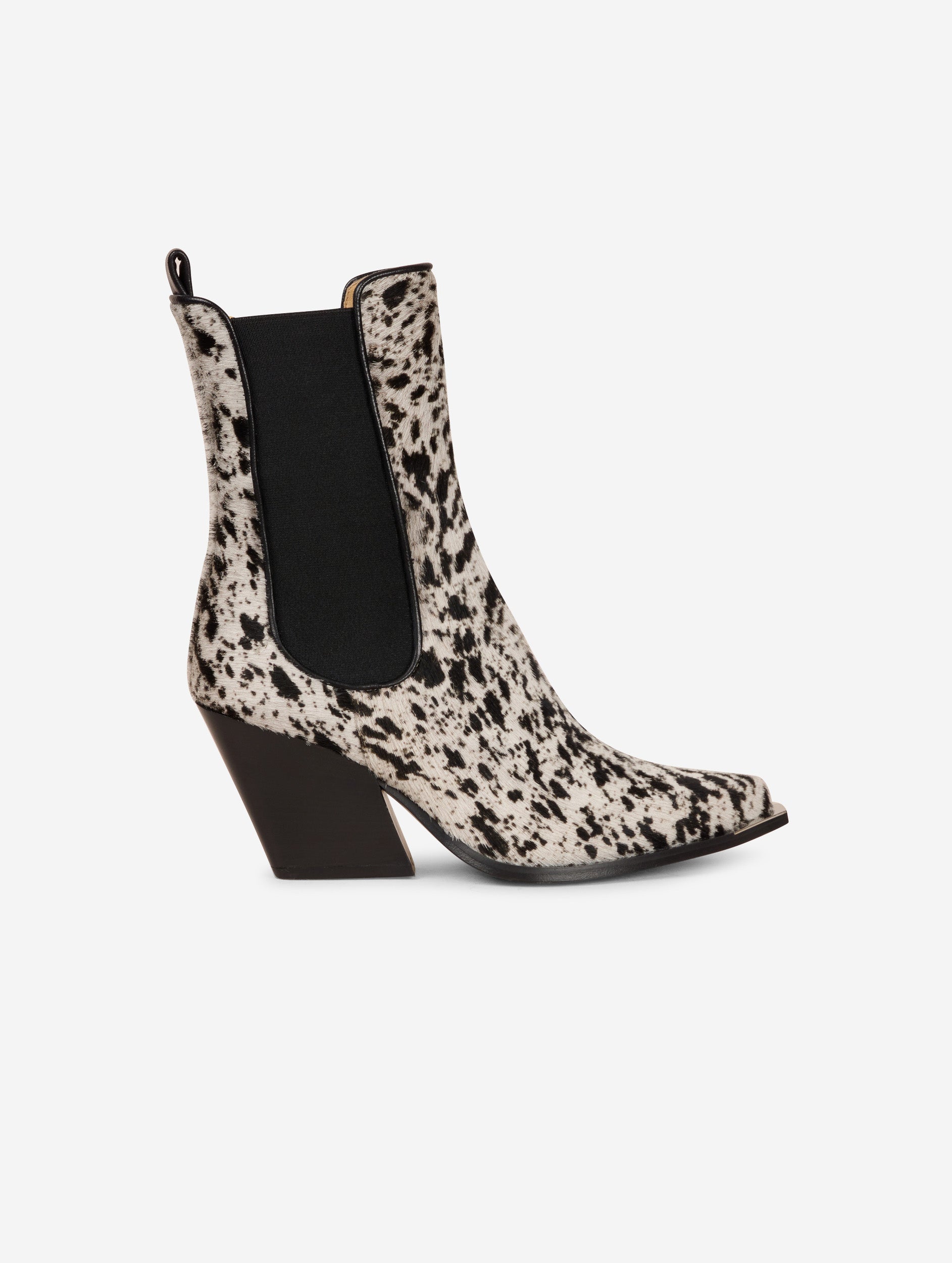 Chaussures Femme Boots élastiqués en cuir façon poulain imprimé