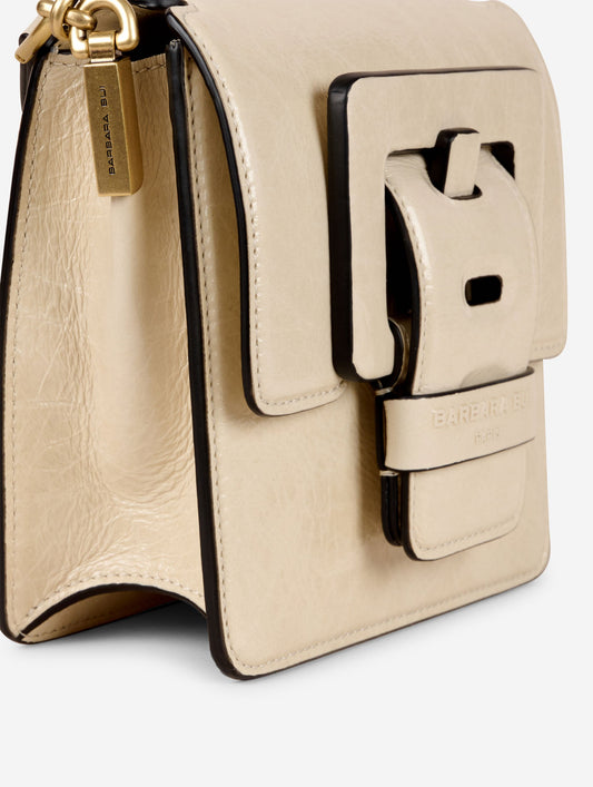 Sac "Love Me" en cuir verni ivoire