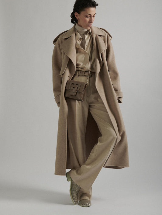 Sac "Love Me" en cuir mastic