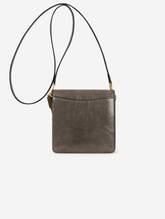Sac "Love Me" en cuir verni gris
