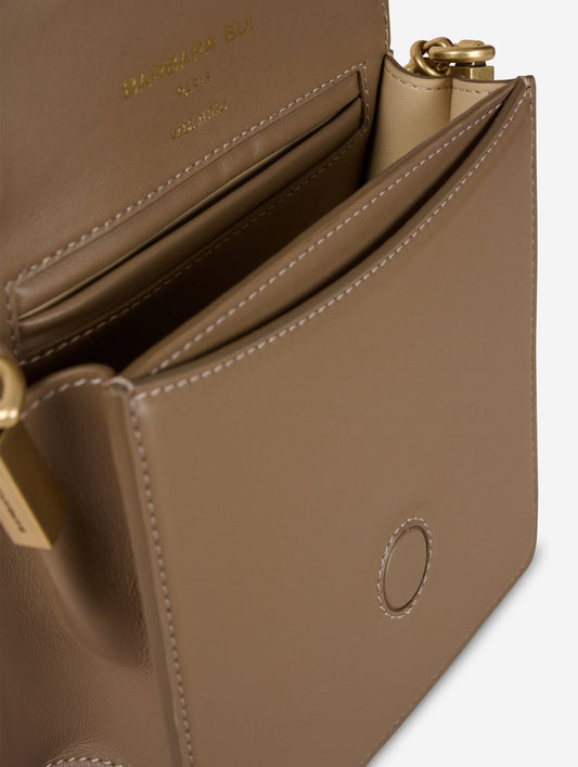 Sac "Love Me" en cuir mastic