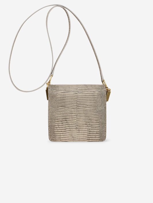 Sac "Love Me" en cuir gaufré ivoire patiné noir