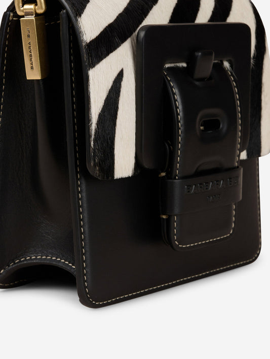 Sac "Love Me" en cuir façon poulain imprimé zèbre