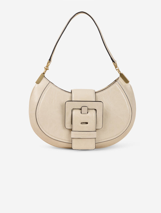Sac "Kiss Me" en cuir verni ivoire
