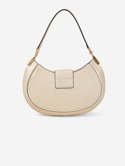 Sac "Kiss Me" en cuir verni ivoire