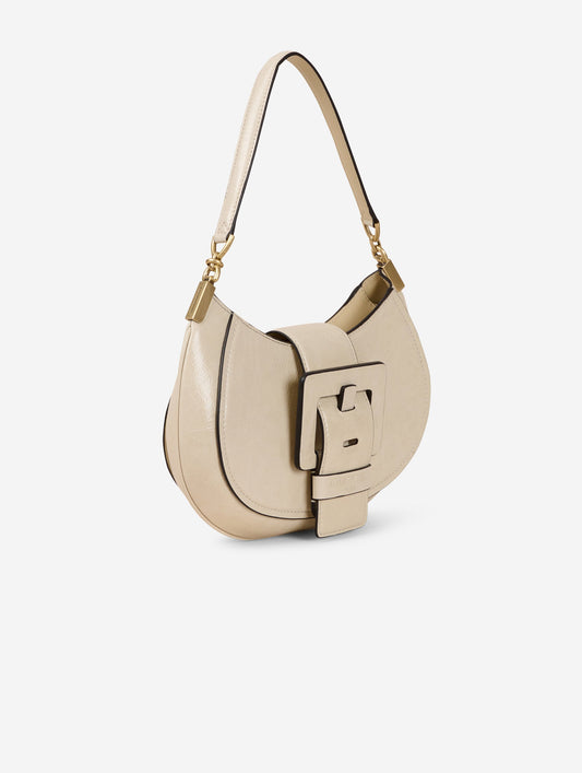 Sac "Kiss Me" en cuir verni ivoire