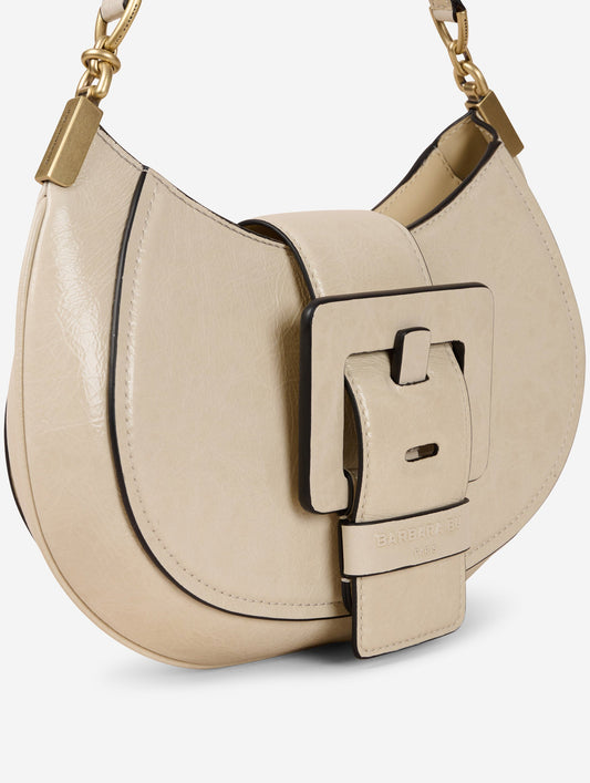 Sac "Kiss Me" en cuir verni ivoire