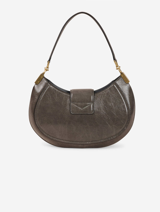 Sac "Kiss Me" en cuir verni gris