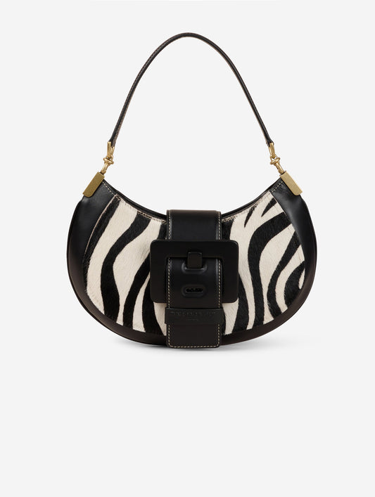 Sac "Kiss Me" en cuir façon poulain imprimé zèbre