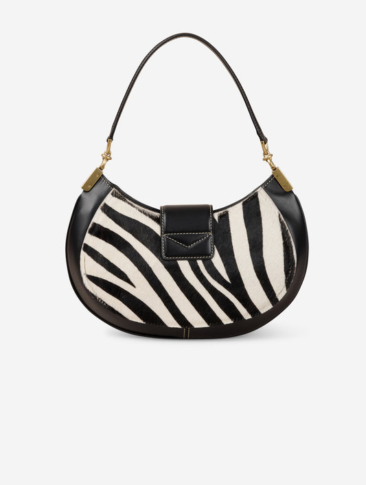 Sac "Kiss Me" en cuir façon poulain imprimé zèbre