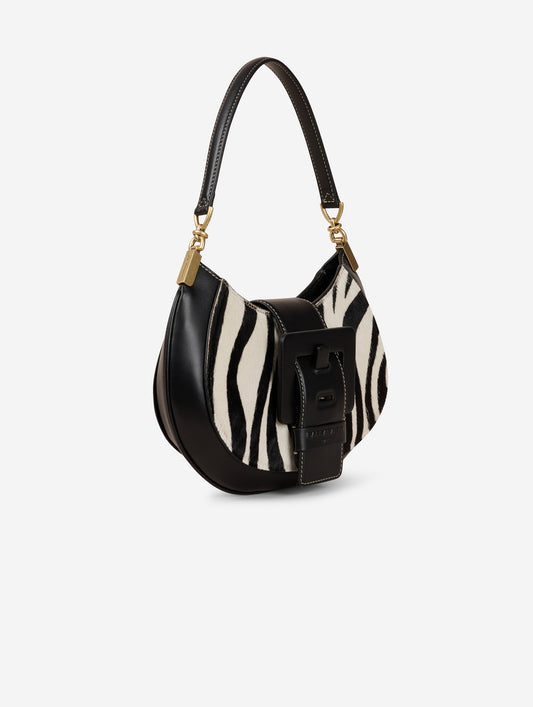 Sac "Kiss Me" en cuir façon poulain imprimé zèbre