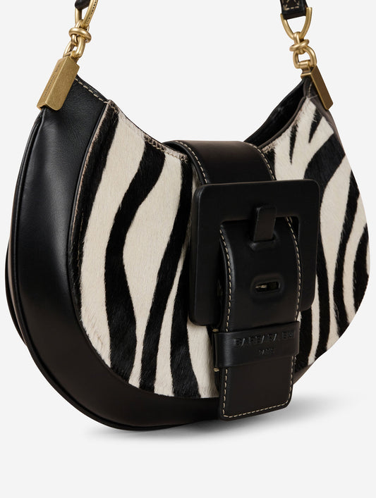Sac "Kiss Me" en cuir façon poulain imprimé zèbre