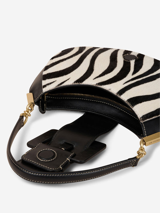 Sac "Kiss Me" en cuir façon poulain imprimé zèbre