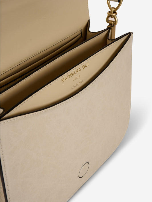 Sac "Touch Me" en cuir verni ivoire