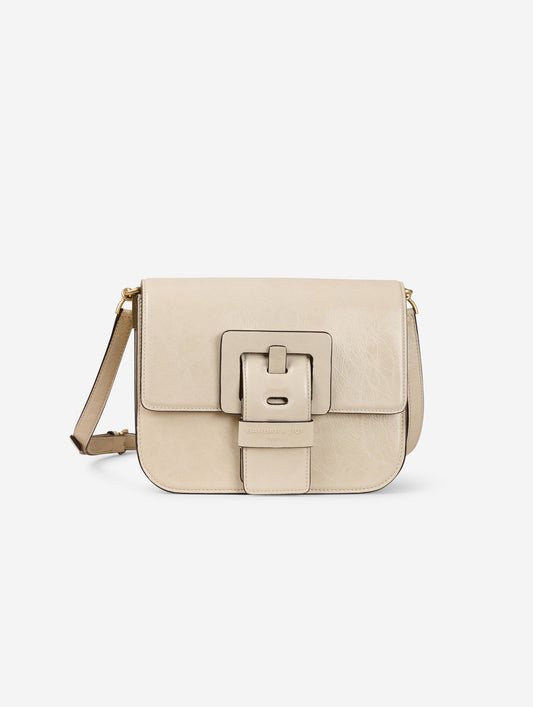 Sac "Touch Me" en cuir verni ivoire