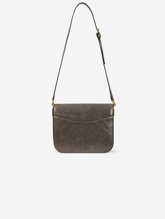 Sac "Touch Me" en cuir verni gris