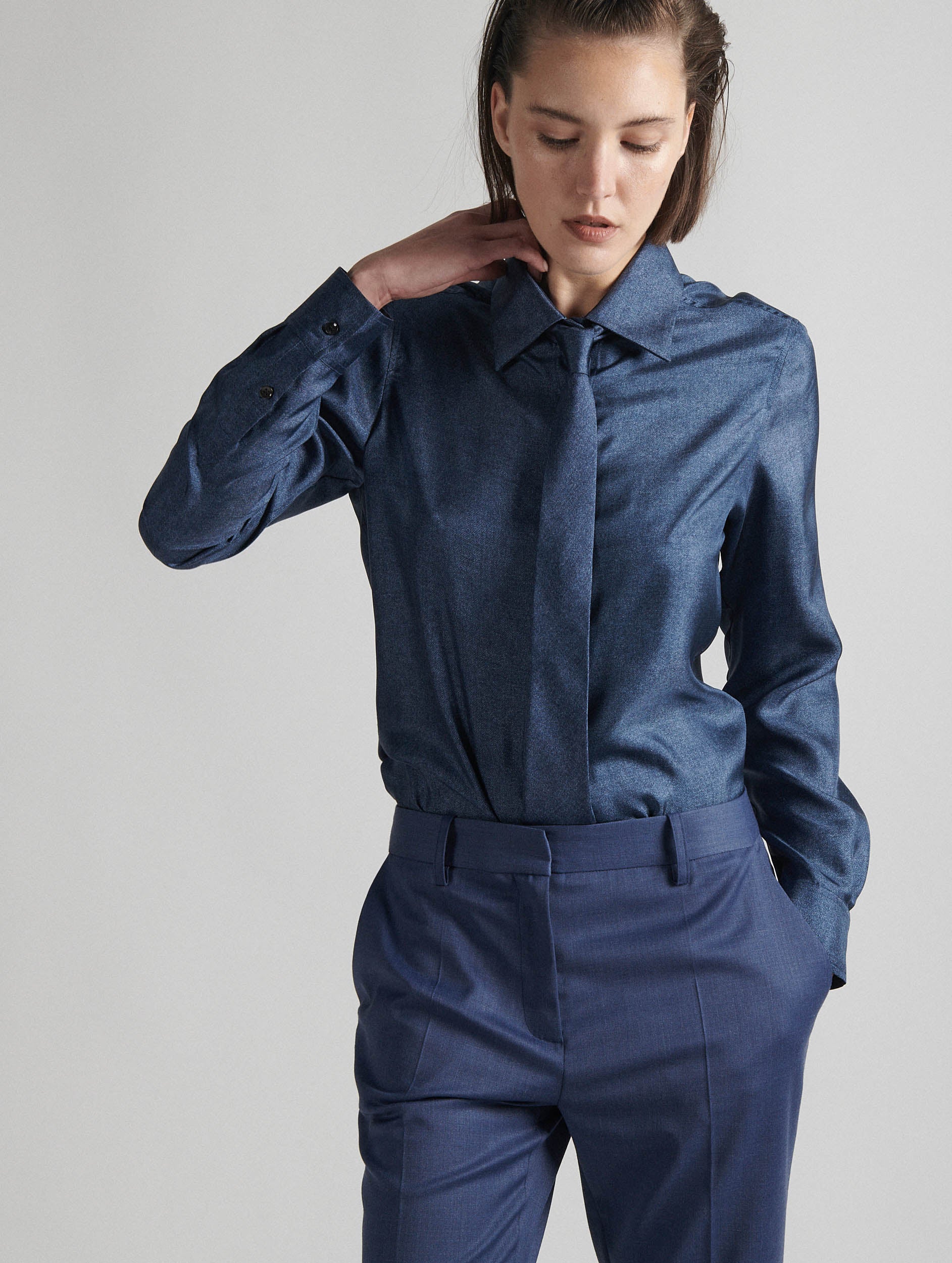 Women Accessories Fine twill tie with denim print Barbara Bui