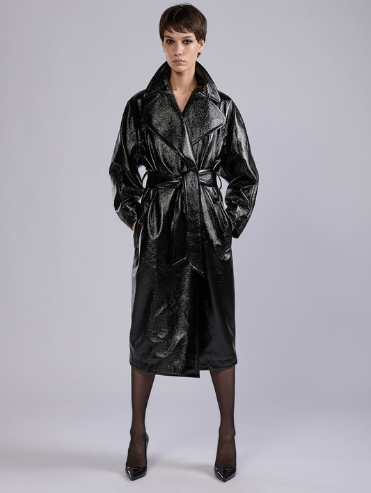Trench-coat façon Naplack noir
