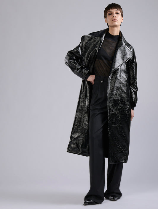 Trench-coat façon Naplack noir