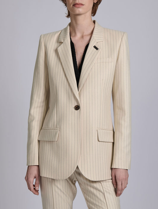 Veste à rayures tennis crème et cuivre
