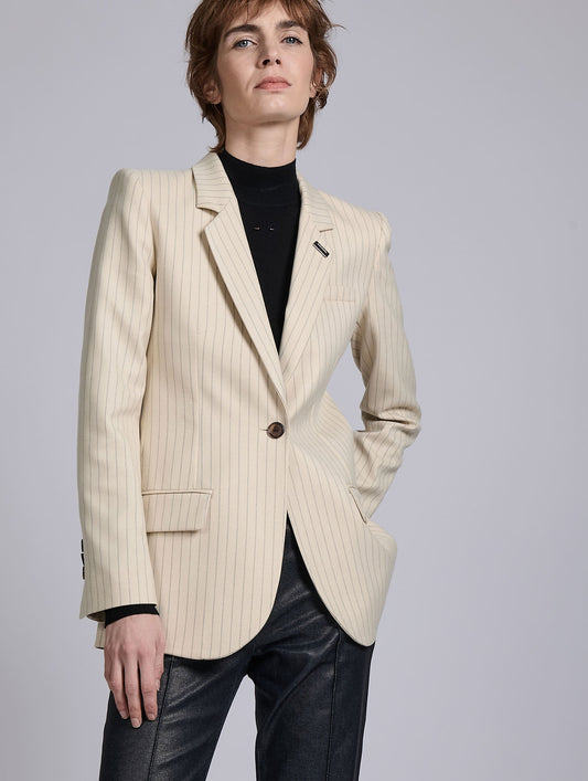 Veste à rayures tennis crème et cuivre