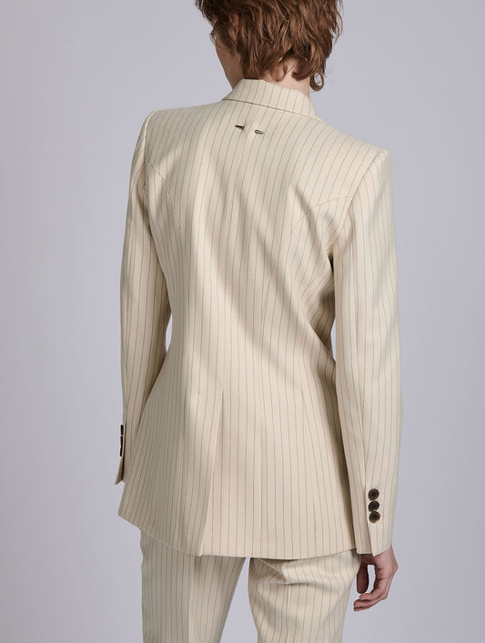 Veste à rayures tennis crème et cuivre