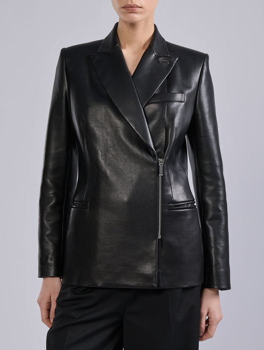 Black plongé leather jacket