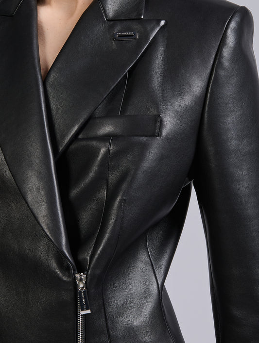 Black plongé leather jacket