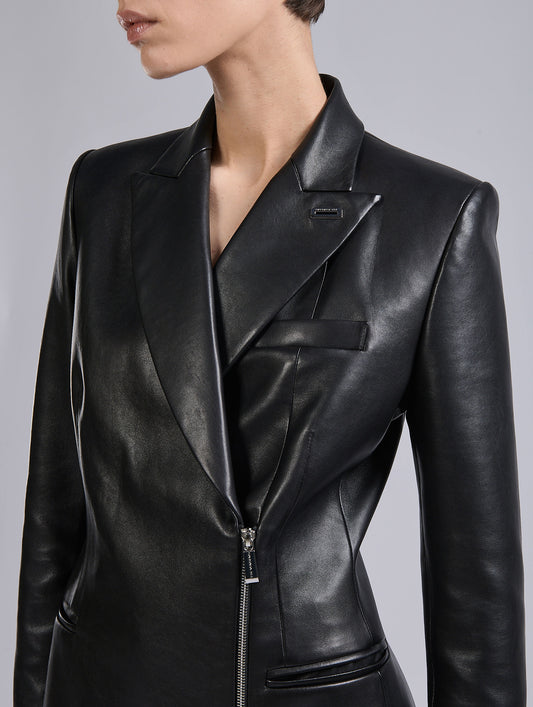 Black plongé leather jacket