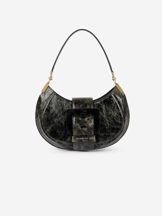 Sac "Kiss Me" en cuir verni gris