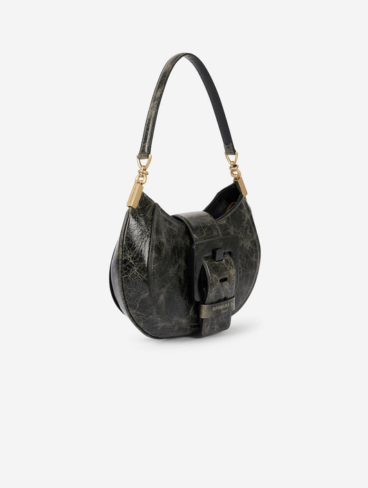 Sac "Kiss Me" en cuir verni gris