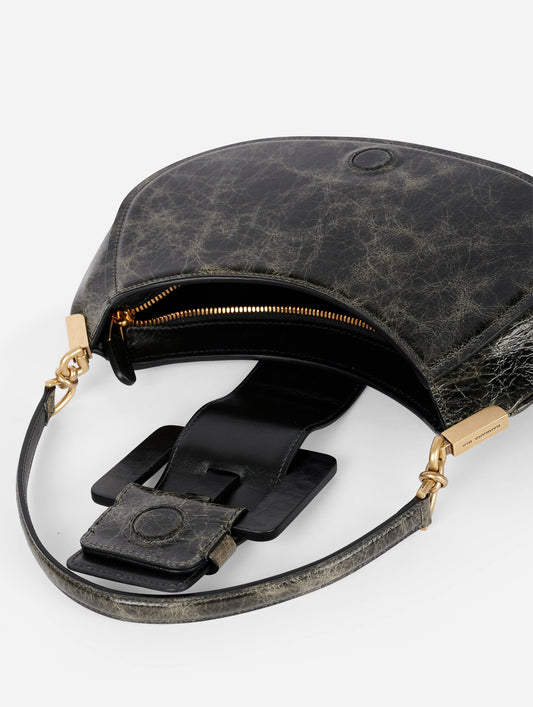 Sac "Kiss Me" en cuir verni gris