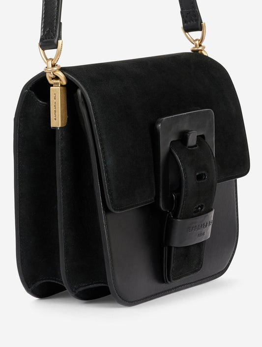 Sac "Touch Me" en daim et cuir noir