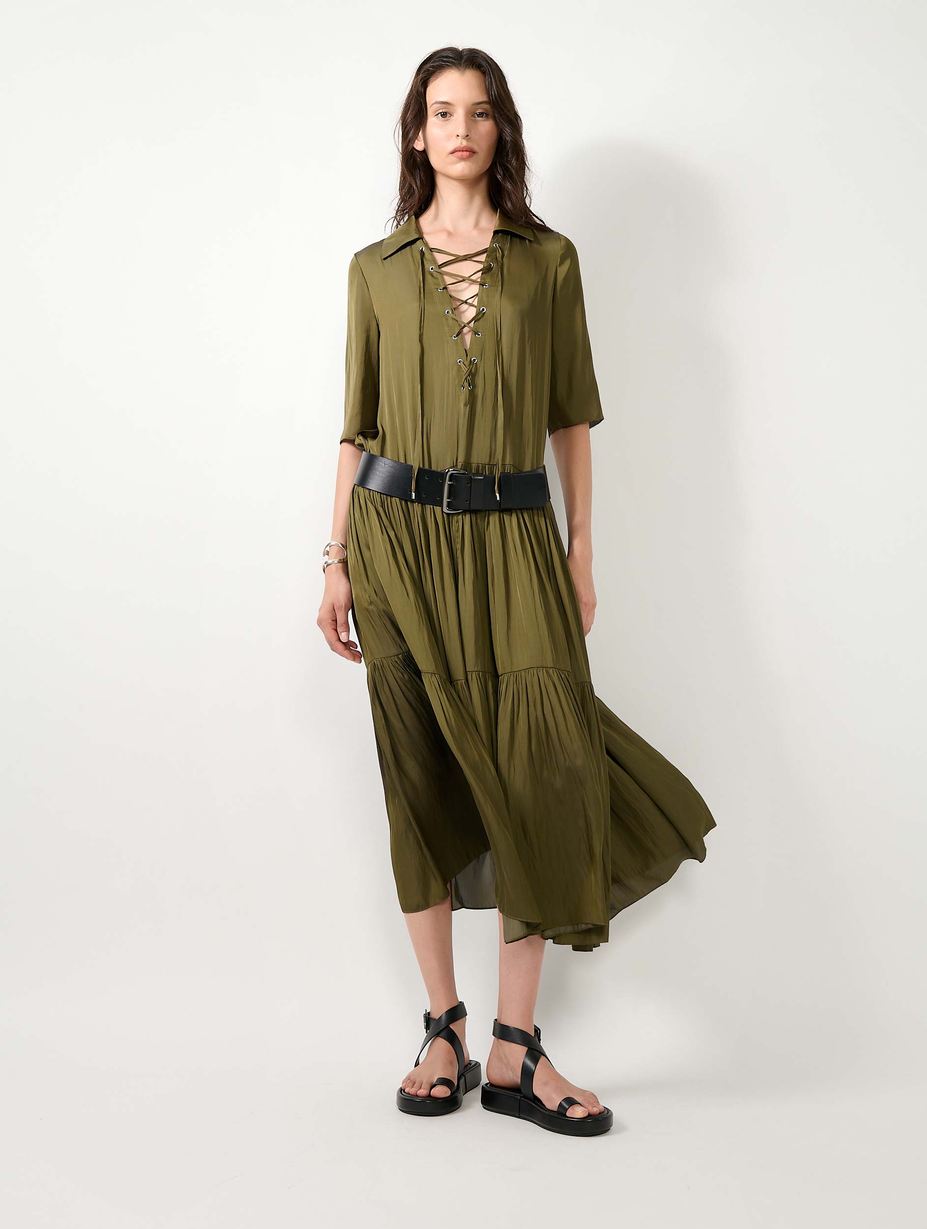 Women Ready-to-Wear | Khaki Angel Skin long dress