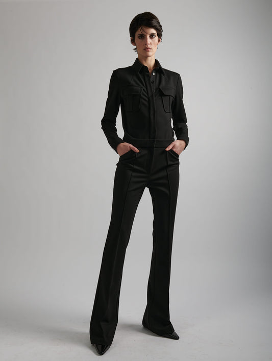 Combinaison pantalon en jersey milano noire