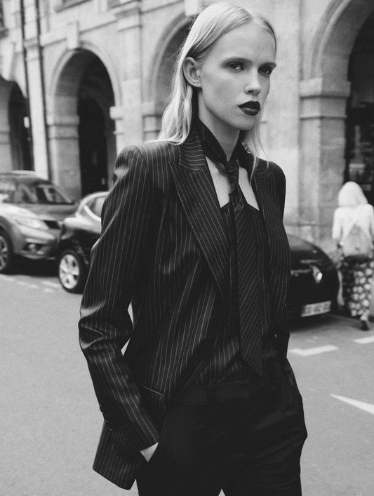 Tennis stripe print silk twill dress
