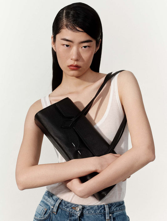 Sac "One B." en cuir noir