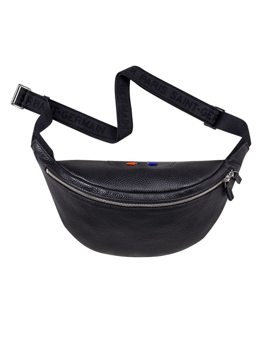 Black grained leather fanny pack Barbara Bui x PSG