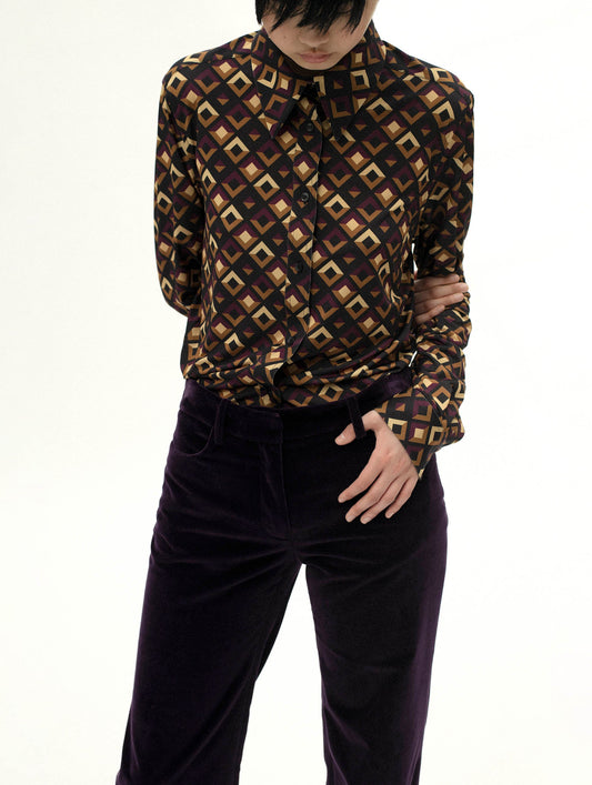 Seventies print jersey shirt